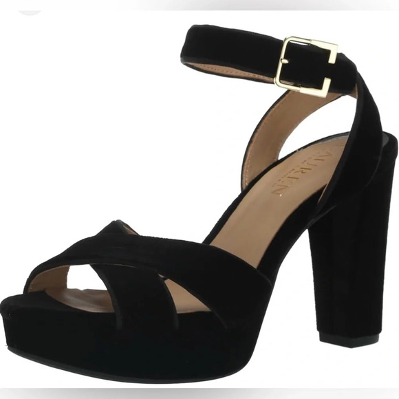 Lauren by Ralph Lauren women’s Velvet/Suede Sasha Sandals Platform Sz 11 - Picture 1 of 12